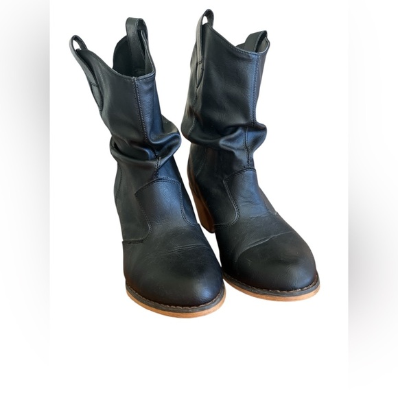 Charles Albert Modern Western Cowgirl Boots Pull Up Low Heel Mid-Calf Boots Sz10 - Picture 7 of 12